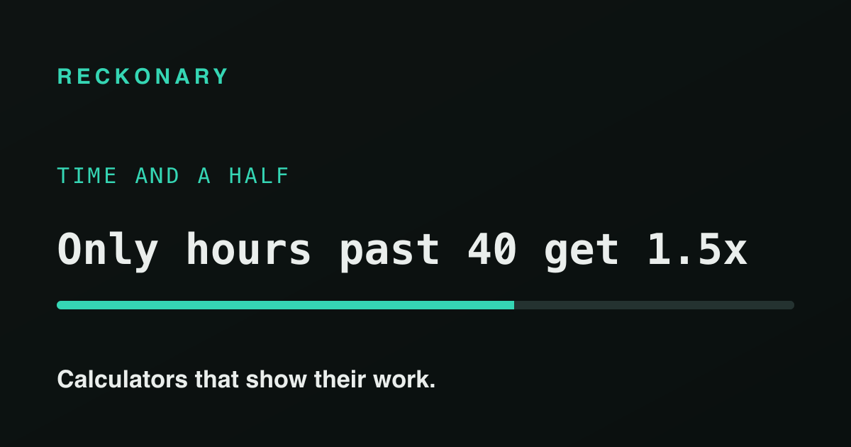 Time and a half: it's not 1.5× your whole check